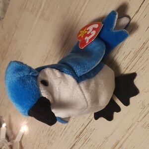 Rocket the Blue Jay Ty Beanie Baby Vintage 1998 Collectible Bean Bag Plush